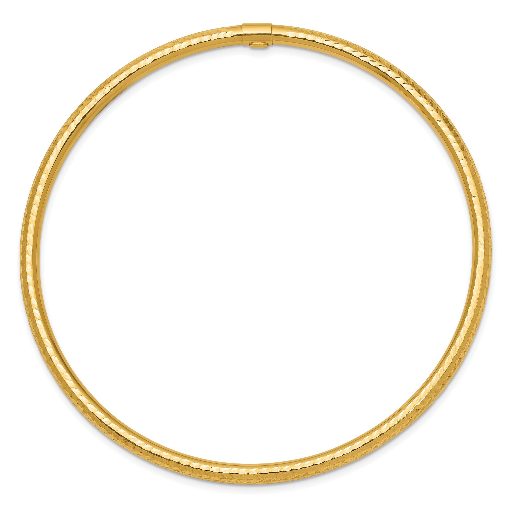 14k 3mm Diamond-cut Tube Slip-on Bangle Secondary image