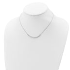 Sterling Silver Rhodium-plated CZ With 2in ext. Bar Necklace