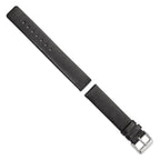Italian Calfskin Watch Band in Black with Silver-Tone Buckle, 20mm