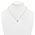 14k 4 carat Lab Grown Diamond VS+ F+ Princess Complete Four Prong 18 inch Pendant Necklace