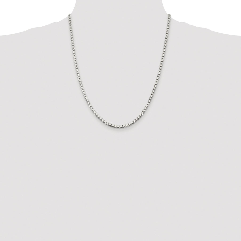 Sterling Silver Rhodium-plated 3mm Box Chain