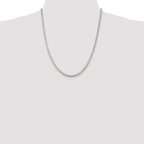 Sterling Silver Rhodium-plated 3mm Box Chain