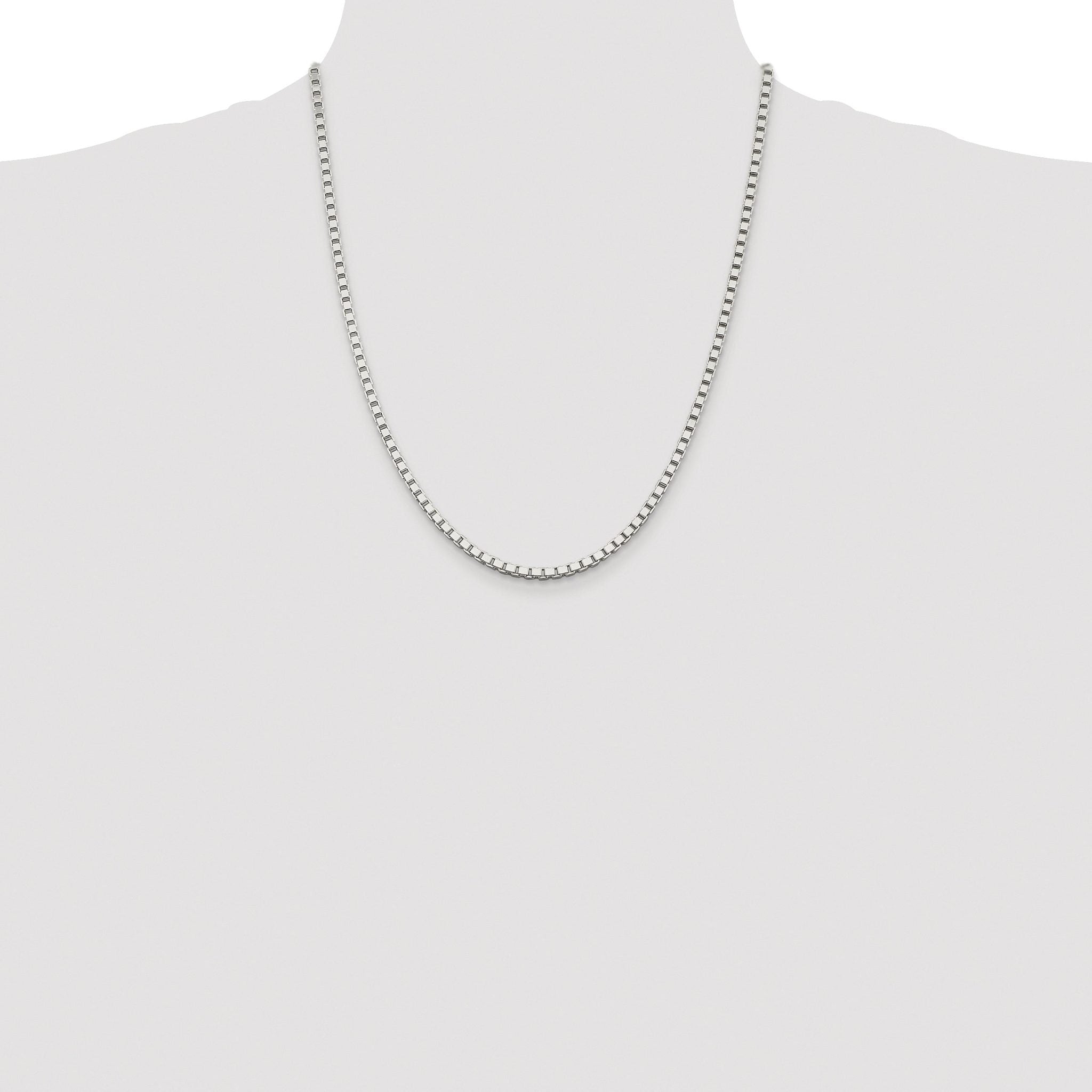 Sterling Silver Rhodium-plated 3mm Box Chain