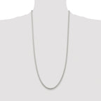 Sterling Silver Rhodium-plated 3mm Round Spiga Chain