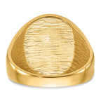 14k Men's Polished and Grooved with Black Enamel Masonic Ring