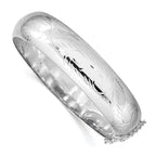 Sophia Jewelers Sterling Silver 925 Hinged Bangle with Rhodium Polished Finish