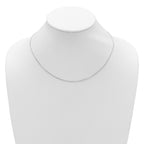 14k White Gold 1.4mm D/C Square Cable 1in+1in Adjustable Chain