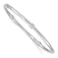 Sterling Silver Rhodium-Plated Women's Bangle with Polished Slip-On Design