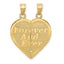14K Yellow Gold Reversible Break-Apart Forever Heart Pendant  Polished & Brushed Finish