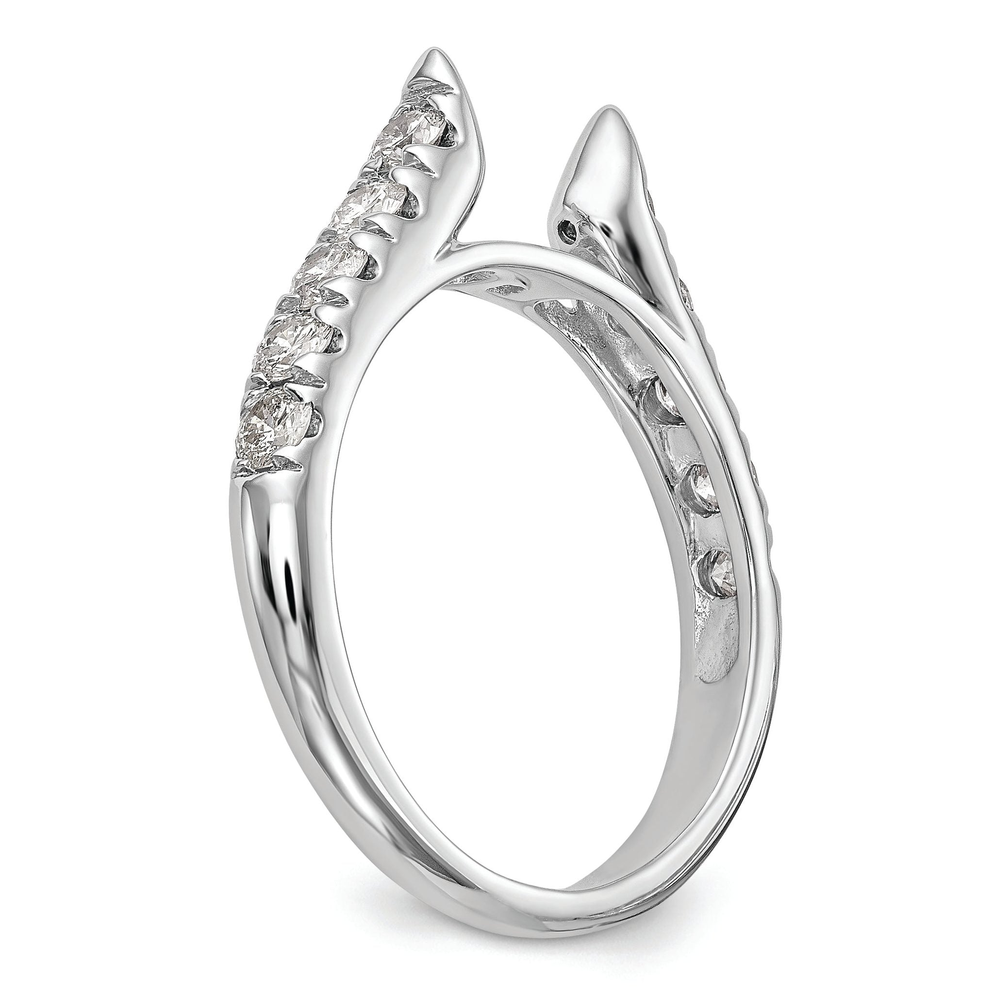 14K White Gold Peg Set 1/2 carat Diamond Semi-mount Engagement Ring
