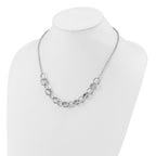 Sterling Silver Rhodium-plated Fancy Link Necklace