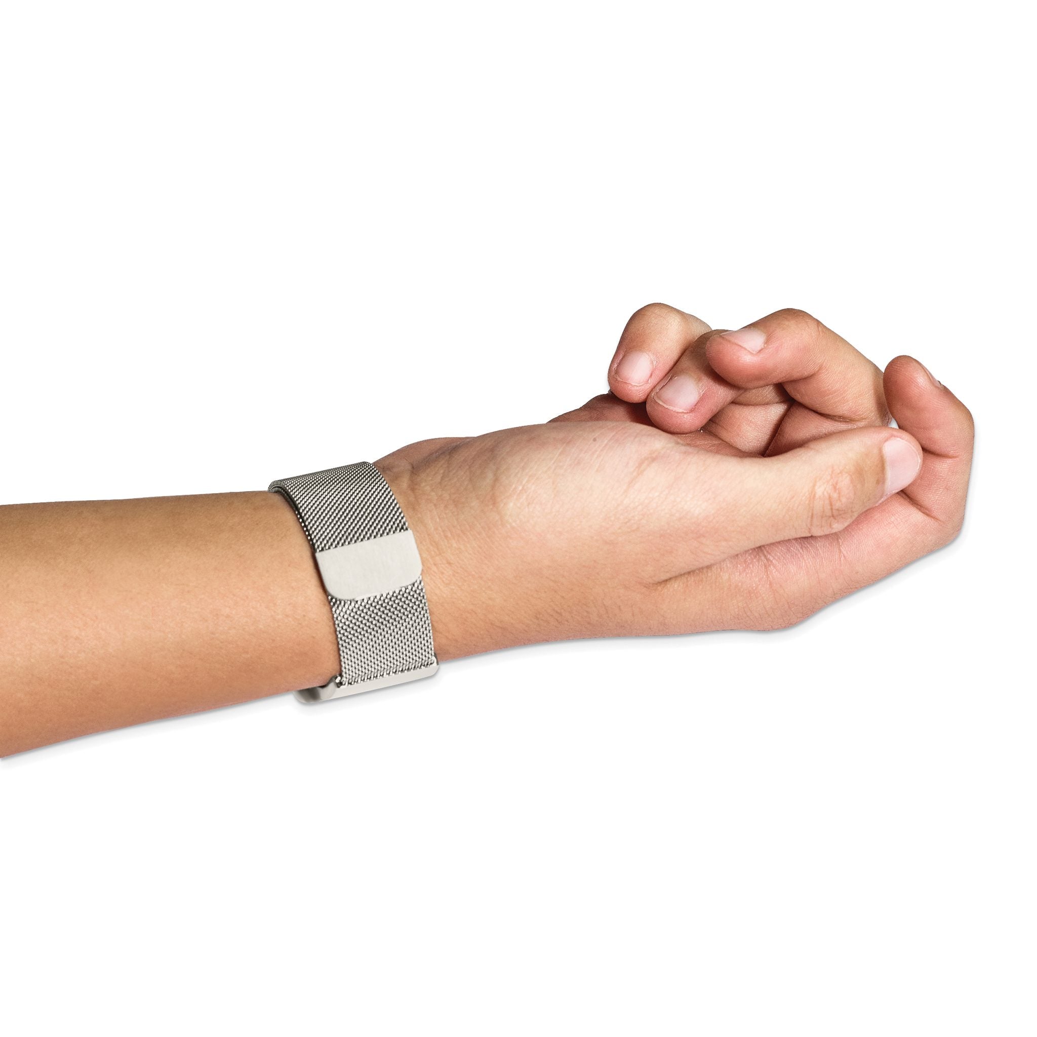 Stainless Steel Polished Mesh Adjustable ID Bracelet