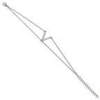 Stainless Steel Polished with Preciosa Crystal MultiStrand with ext. Bracelet for Women