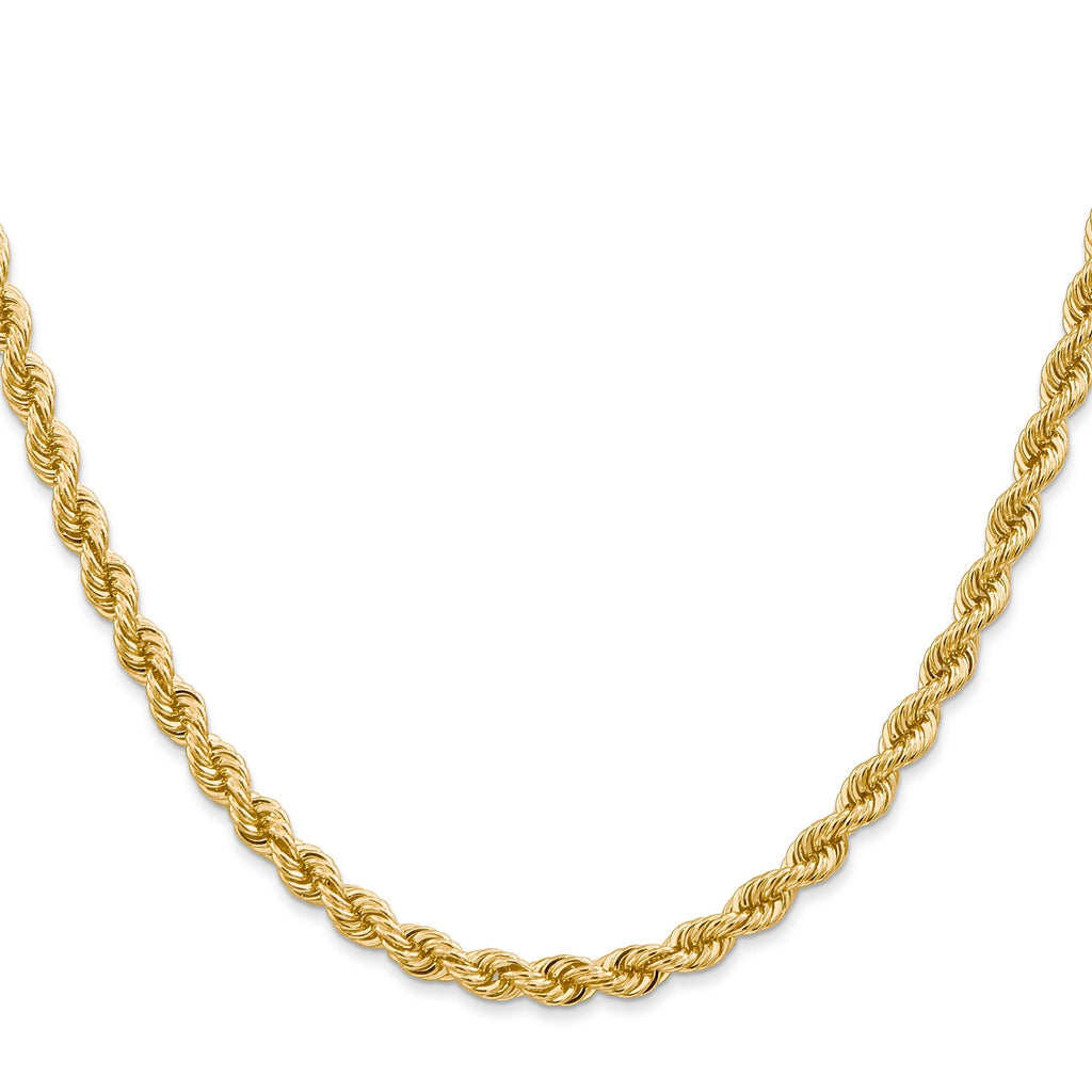 14K 7 inch 4mm Regular Rope with Lobster Clasp Chain