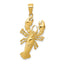 14K Gold Lobster Pendant for Men  Solid Casted Design, 34mm Length
