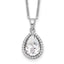 Sterling Silver Rhodium Created White Topaz & CZ Necklace