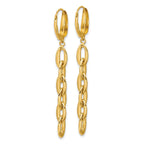 14K Polished Fancy Oval Link Leverback Dangle Earrings