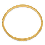 10k 5/16 Diamond-cut Fancy Hinged Bangle Bracelet