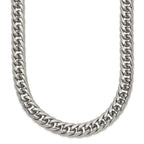 Polished Double Curb Chain Necklace in Stainless Steel, 7.25mm