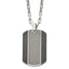 Stainless Steel Brushed & Polished Black IP Grey CarbonFiber Inlay Necklace