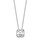 Sterling Silver Diamonique Round Pendant on 18 Cable Chain