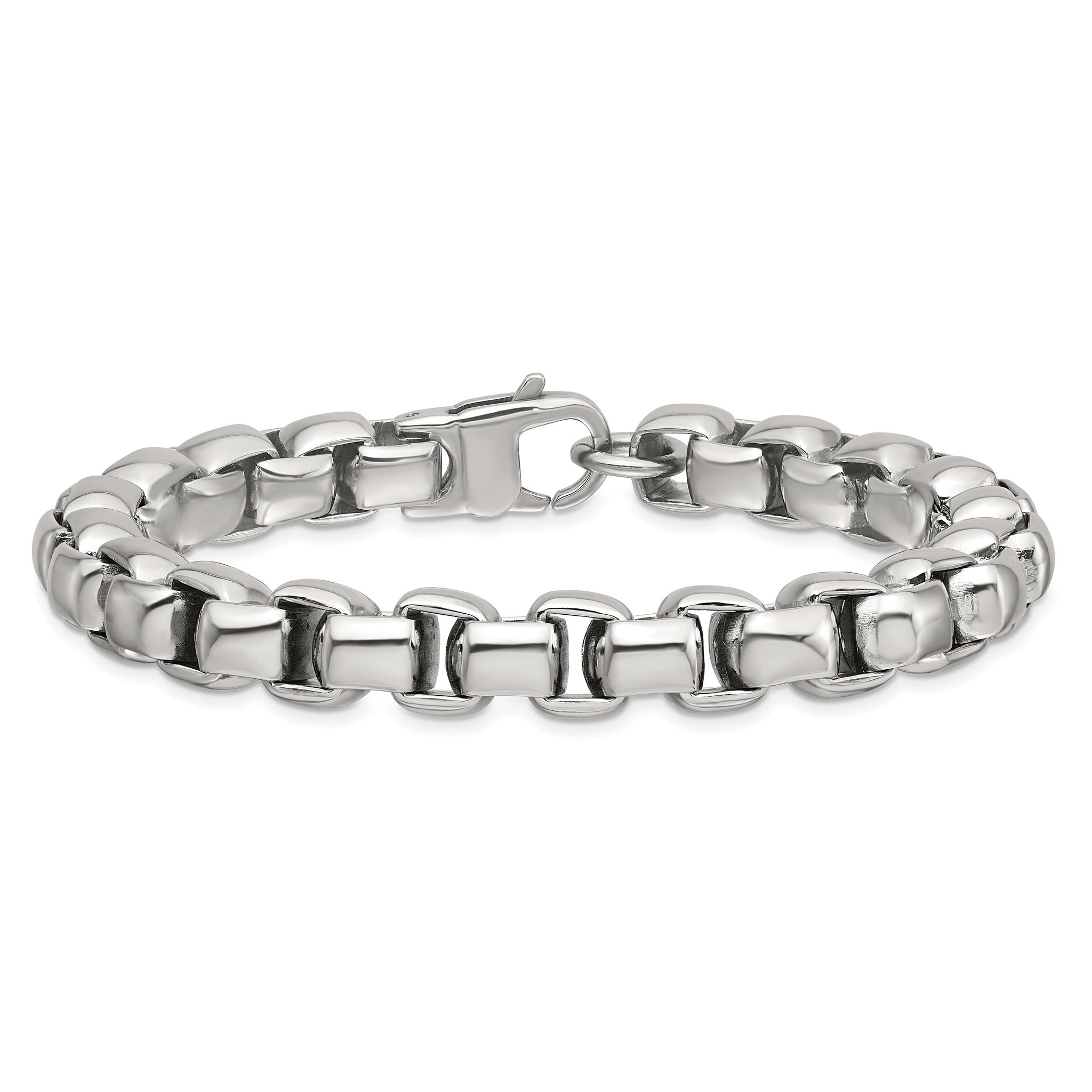 Stainless Steel Polished Square Link Bracelet for Men