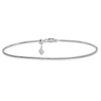 Adjustable Wheat Chain Anklet in Sterling Silver