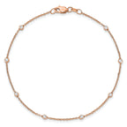 True Origin 14k Rose Gold 1/6 carat Lab Grown Diamond VS+ F+ Eight Station 8 inch Bracelet
