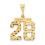 14K Gold Diamond-Cut Number 28 Charm with Polished Finish