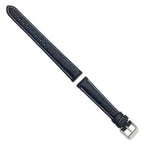 Navy Leather Sport Watch Band with White Stitching, 20mm
