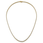 14k 5 3/8 carat Lab Grown Diamond VS/SI+ G+ Complete Round 18 inch Graduated Tennis Necklace