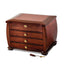 Luxury Giftware High GloSterling Silver Bubinga Veneer 3-drawer Locking Wooden Jewelry Chest