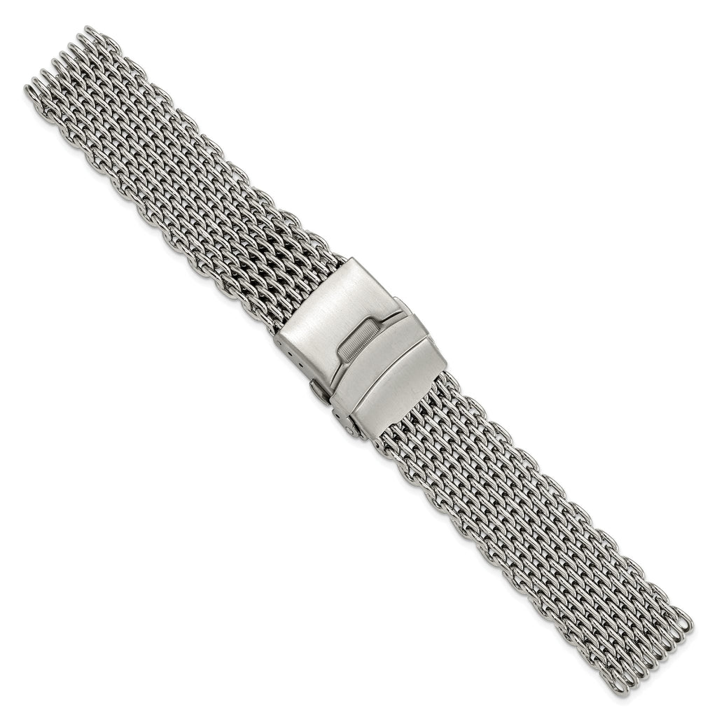 20mm Stainless Steel Shark Mesh with Divers Clasp 7 inch Watch Strap