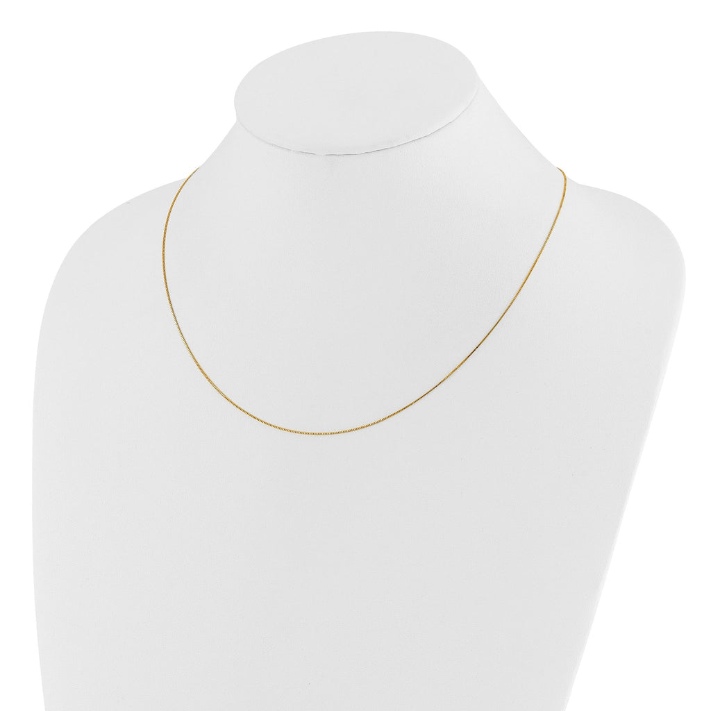 Adjustable Baby Box Chain in 14K Yellow Gold, 0.55mm