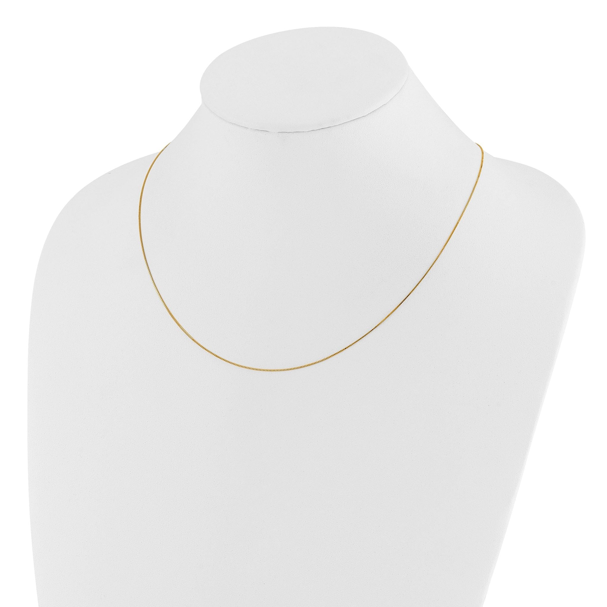 Adjustable Baby Box Chain in 14K Yellow Gold, 0.55mm