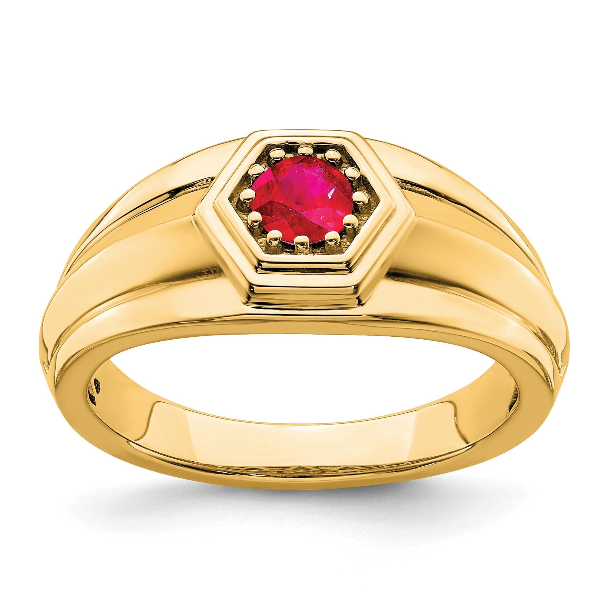 14k Ruby Mens Ring Main image
