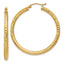 10k Diamond-cut 3mm Round Hoop Earrings