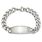 Stainless Steel Polished Curb Chain ID Bracelet for Men