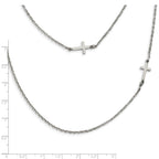 Sideways Cross Necklace in Stainless Steel, 18"
