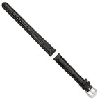 Ostrich Grain Leather Watch Band in Black, 12mm
