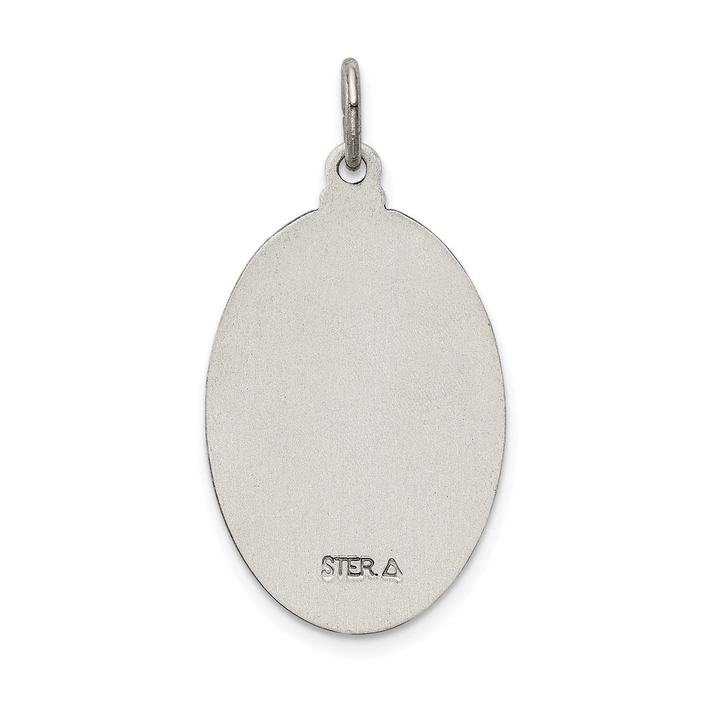 Sterling Silver 925 Saint Jude Antiqued Solid Pendant, Vintage Elegance