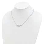 Sterling Silver Rhodium-plated CZ Triangle Necklace