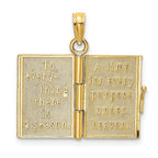 14K 3-D w/ Enamel Ecclesiastes Book w/ Moveable Pages Charm