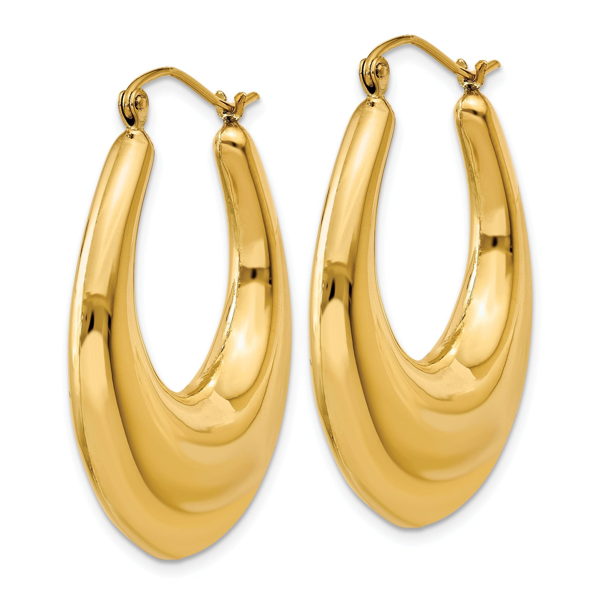 Sophia Jewelers 14K Polished Gold Hoop Earrings Elegant Shrimp Style