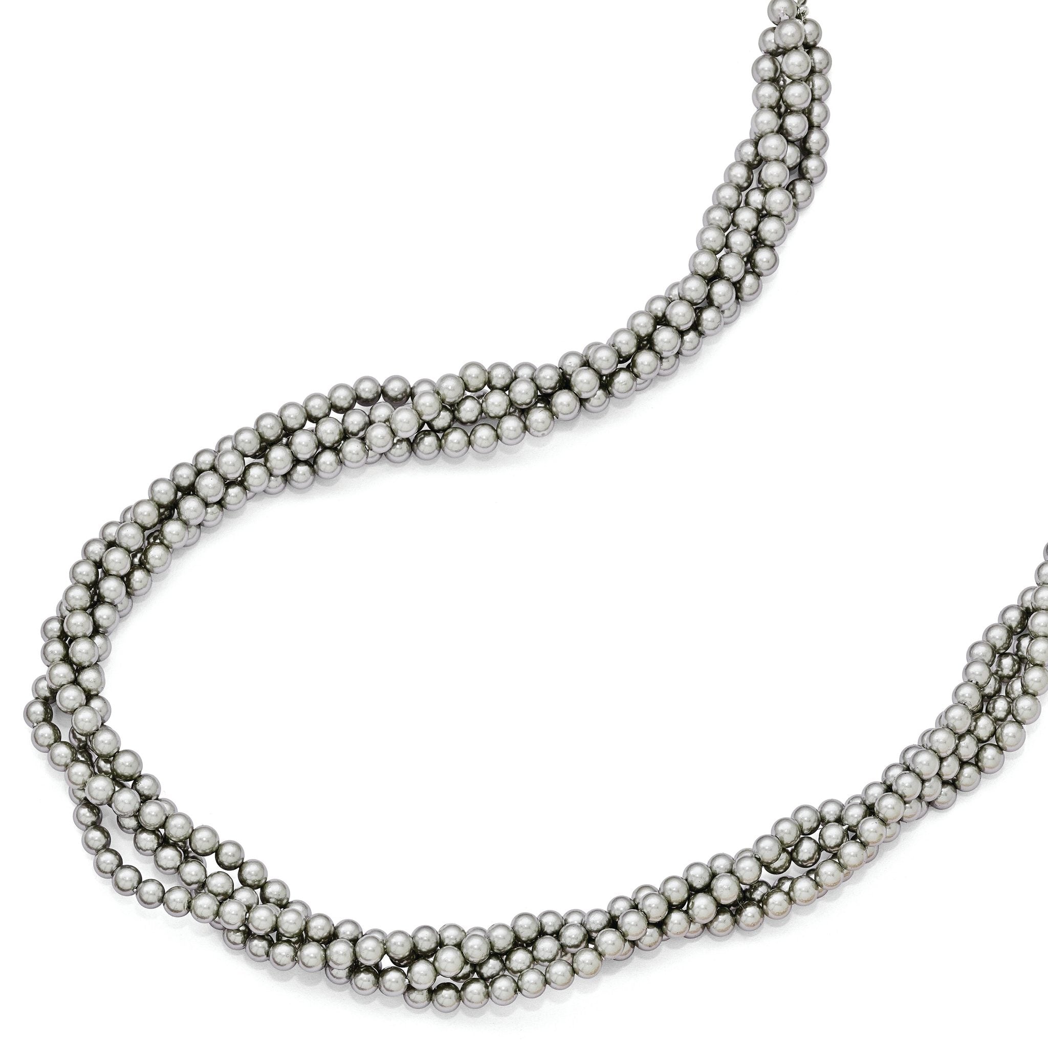 Sterling Silver Shell Pearl Twist Necklace 20 Gift Ready by Sophia Jewelers Secondary image