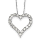 14k White Gold 2 carat Lab Grown Diamond VS/SI+ G+ Complete 18 inch Heart Pendant Necklace