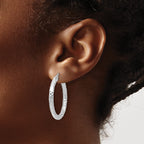10K ForeverLite White Gold Polished and Textured Earrings
