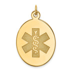 14K Non-enameled Medical Jewelry Pendant