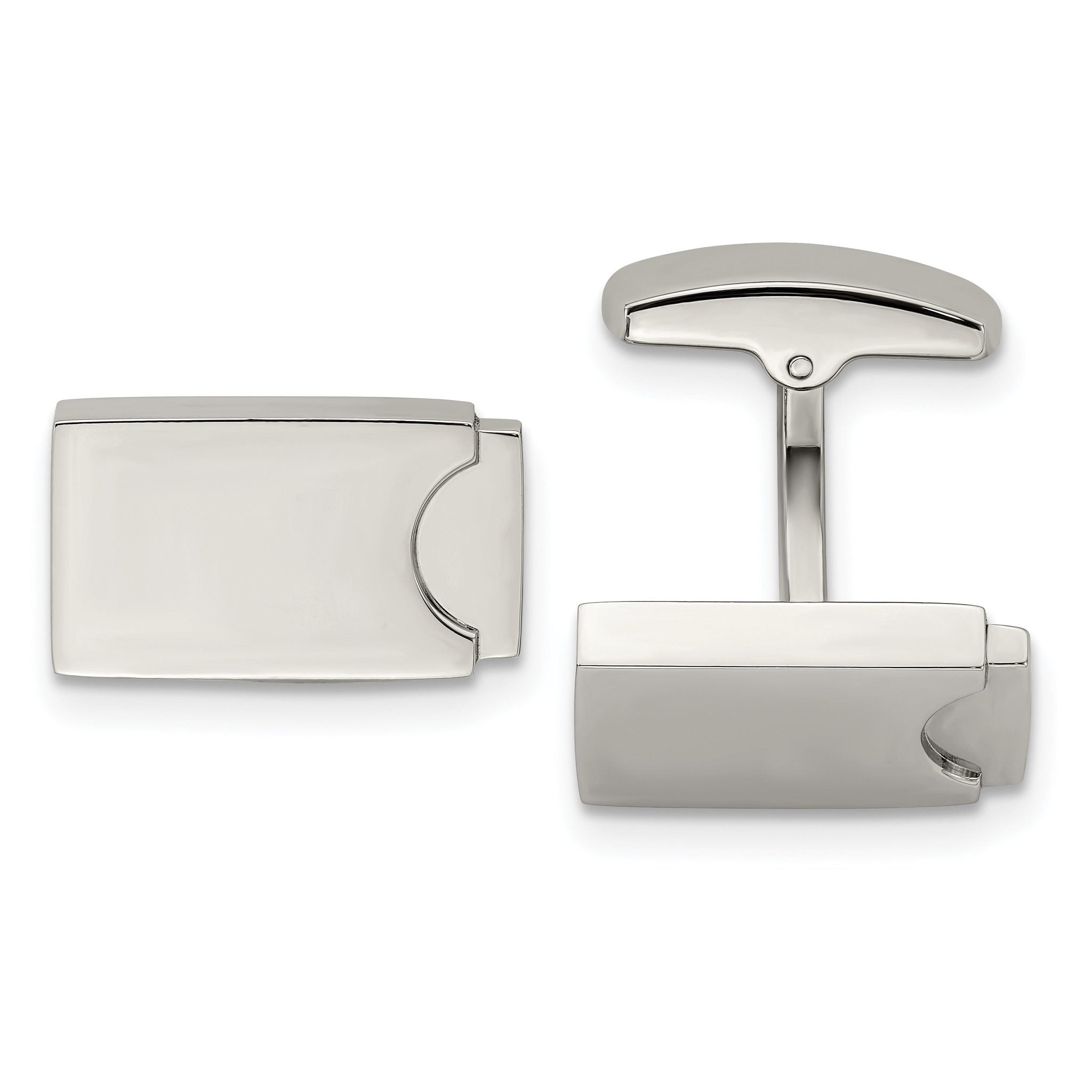 Polished Stainless Steel Cuff Links Main image
