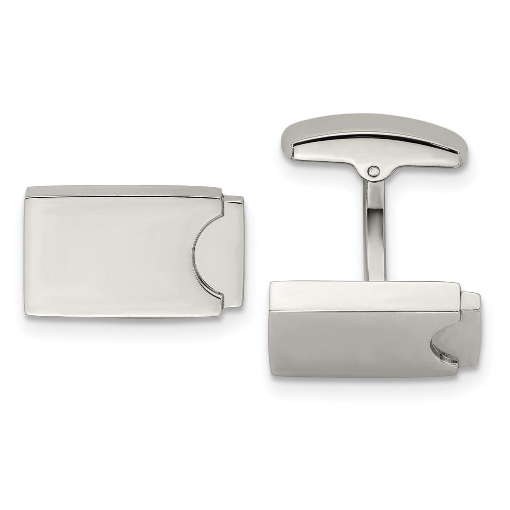 Polished Stainless Steel Cuff Links
